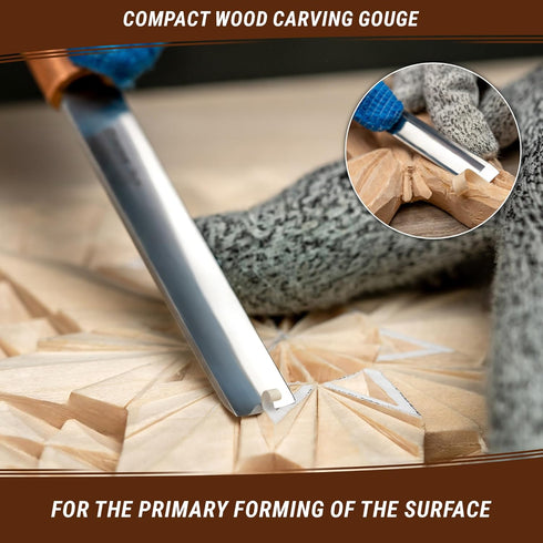 BeaverCraft Wood Carving Gouge K5/12 Woodworking Hand Chisel Compact Wood Carving Knife for Beginners and Profi...