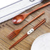 Wooden Flatware Set, 8.8"Chopsticks Spoon Fork Flatware Tableware Cutlery Set Travel Utensils Tied Line Reusable Flatware for Camping,Picnic,Offic...