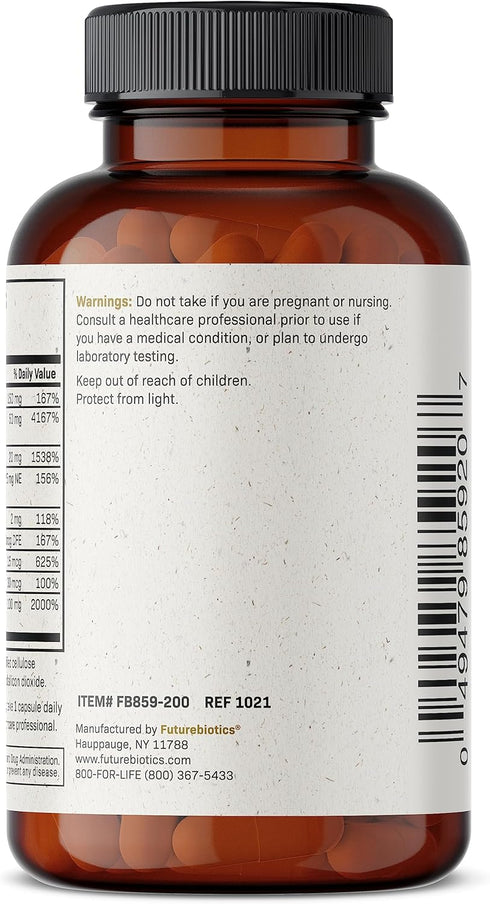 Futurebiotics Vitamin B Complex with Vitamin C Supports Energy Production, Nervous System & Immune Support - Non-GMO, 200 Vegetarian Capsules...