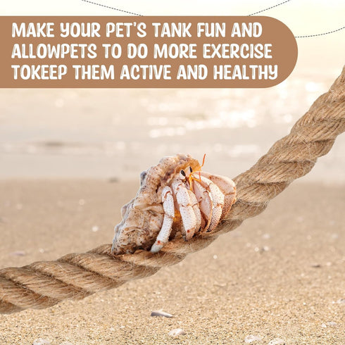 Hermit Crab Toys 23.6 Inch Hermit Crab Climbing Jute Rope Ladder with Hooks Hermit Crab Toys Reptile Tank Terrarium Accessories Habitat Decor for ...