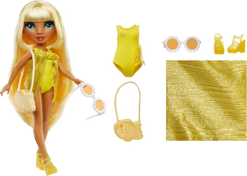 Rainbow High Swim & Style Sunny - Yellow 11" Blonde Fashion Doll with Shimmery Wrap to Style 10+ Ways, Swimsuit, Sandals, Fun Play Accessories, Gr...