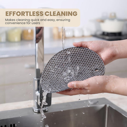 Silicone Trivets for Hot Dishes - Heat Resistant Mats for Countertops, Multipurpose Non-Slip Hot Pads for Kitchen Potholders, Jar Opener, Spoon Ho...