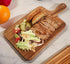 Acacia Wood Cutting Board with Handle 13.7''X7'' / Charcuterie Board/Serving Board/Cheese, Bread, Vegetables & Fruits Serving Board (Rectangular)...