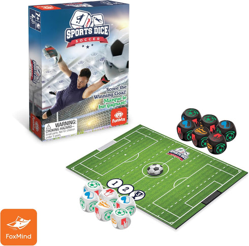 FoxMind Games: Sports Dice, Soccer, Kick it out of The stadium, Easy to Learn, Fun to Play, Up to 4 Players, for Ages 7 and up...