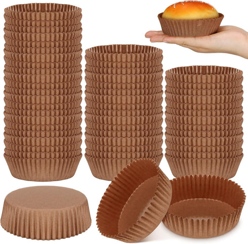 Uiifan 50 Pack Disposable Round Cupcake Liners Paper Baking Cups Wrappers Cupcake Liners Paper Microwave Oven Safe Paper Bakeware Paper Mold for S...