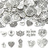 UR URLIFEHALL 100 Pcs Mother's Day Charms Heart Tibetan Charms Tibetan Antique Silver Charms Pendants for DIY Supplies Accessories...