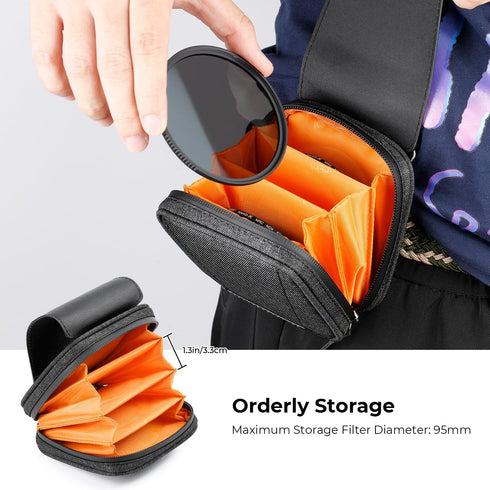 K&F Concept 4 in 1 Basic Model Lens Filter Pouch Up to 95mm solar filter Pouch Case Camera Lens Filter Storage Wallet for ND UV CPL Filter Waterpr...