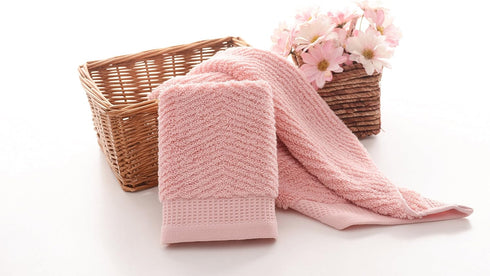 Decorative Cotton Hand Towels for Bathroom Clearance with Hanging Loops(Pink, 2-Pack, 14" x 29")...
