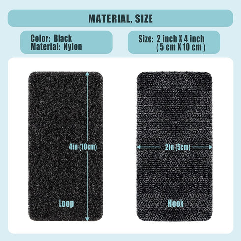 12 Sets 2x4 inch Strips with Adhesive,Heavy Duty Hook and Loop Tape,Carpet Tape,Rug Tape,Strength Backing,Fixing Installing Tape,Wall Hanging No P...