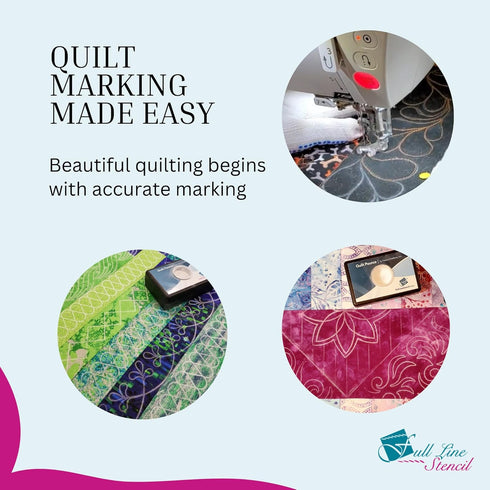 Ultimate Quilt Pounce Pad with Refillable Iron-off Chalk Powder, for Design Transfer and Fabric Marking using Quilting Stencils – 2 oz White Chalk...