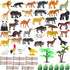 Animal Figurines Toys, 52 Pcs Small Mini Realistic Safari Zoo Plastic Animals Figures Learning Educational Toy Set for Kids Toddlers Jungle Wild F...