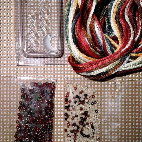 Happy Camper Beaded Counted Cross Stitch Ornament Kit Mill Hill 2017 Autumn Harvest MH181721...