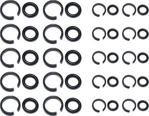Contains 20 1/2" 3/8' Set Impact Wrench Retainer Rings Wrench Socket Clip with O-Rings Replacement for Electric Wrench/Pneumatic Wrench Square Dri...