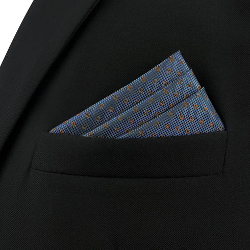 S&W SHLAX&WING Pocket Squares for Men Blue with Dots Business for Suit Jacket...