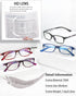 EYEURL Black Computer Reading Glasses 2 Pair Blue Light Blocking 1.75 Magnification Stylish Readers for Women Men Rectangular Frame Transparent Le...