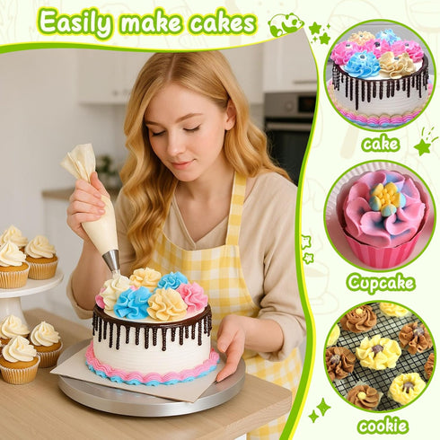 Suuker Ball Russian Piping Tips Lace Mold Pastry Cake Decorating Tool, Stainless Steel Cream Butter cream Cake DIY Baking Pastry Tools (3 Pieces)...