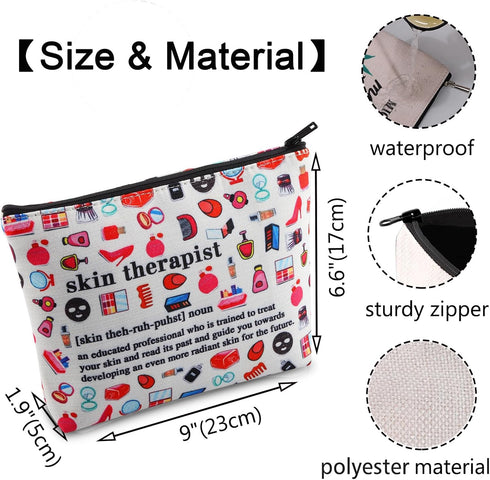 Skin Therapist Makeup Bag Skin Specialist Gift for Technician Skincare Lover Gift Dermatologist Gift Cosmetic Zipper Pouch (noun bag...