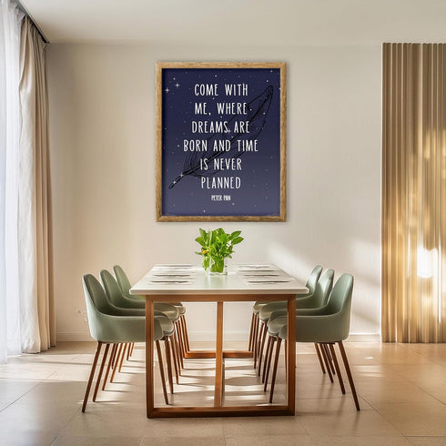 Posterizer 1 pcs-Peter Pan Quotes-Where Dreams Are Born-Kids Room Art- Gift for Daughter, Son, Kids-Decor for nursery toddlers kids room- unframed...