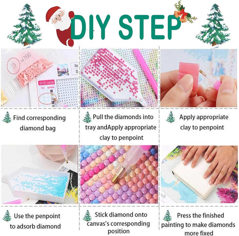 RUIHA Christmas Diamond Painting Kits,Winter Diamond Art Kit for Adults,Red Truck 5D Paint with Diamond Full Drill for Parents-Children Interrctio...