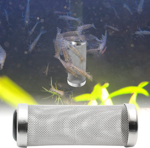 Stainless Steel Aquarium Filter Intake Cover, 16mm Shrimp Filter Guard Metal Fish Tank Filter Intake Strainer, Mesh Tube Filter Net Cover Aquarium...