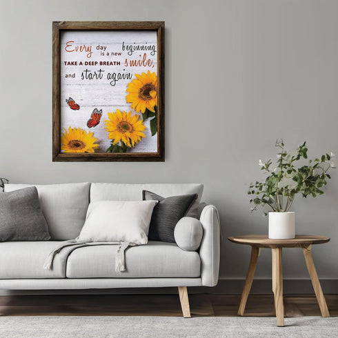 Posterizer 1 pcs-Every day is a new beginning-Motivational & Inspirational Art-Floral & Botanical Art-Gifts for Women-Decor for Home & Office- UNF...