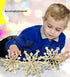 Puzzled 3D Puzzle Snowflake Ornaments Wood Craft Construction Model Kit, Fun & Educational DIY Wooden Toy Assemble Unfinished Crafting Hobby Puzzl...