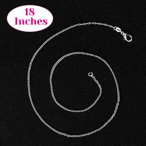 36 Pack Chain Necklace Bulk for Jewelry Making, Cridoz Necklace Jewelry Chains Silver Plated Necklace Chains for Necklace Jewelry Making, 1.2 mm (...