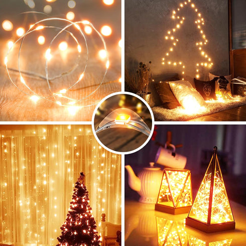 Olafus 16 Pack Christmas Fairy Lights Battery Operated Warm White, Halloween Small String Lights Copper Wire 20 LED 7ft, IP68 Waterproof Bottle Li...