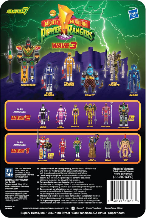 Super7 Mighty Morphin Power Rangers Baboo - 3.75" Power Rangers Action Figure Classic TV Show Collectibles and Retro Toys...