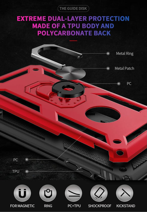 Korecase Compatible with iPhone 6 6s & iPhone 7 & iPhone 8 Case, Extreme Protection Military Armor Dual Layer Drop Proof Cover Ring Kickstand Red...