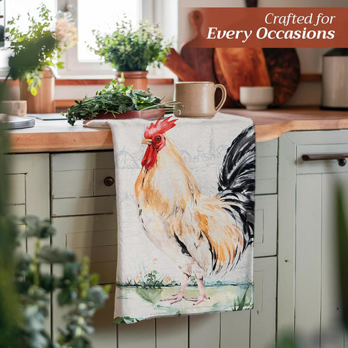 100% Cotton Kitchen Towel Campagne Maison d' Hermine Set of 2 Super Soft Highly Absorbent Hotel Quality Quick Drying Cleaning Dishcloth Tea Bar To...