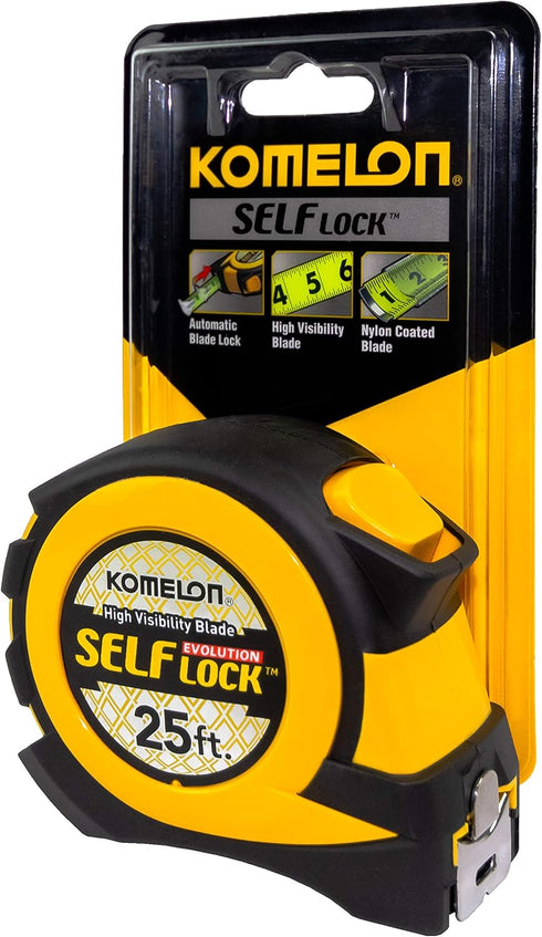 Komelon EV2825 25' x 1" Self-Lock Evolution Tape Measure, 1-Pack...