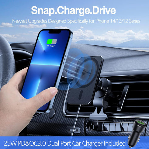 for MagSafe Car Mount Charger for iPhone 15, 15W Fast Charging, for Magsafe Car Charger, Powerful Magnetic Wireless Car Charger Air Vent Phone Hol...