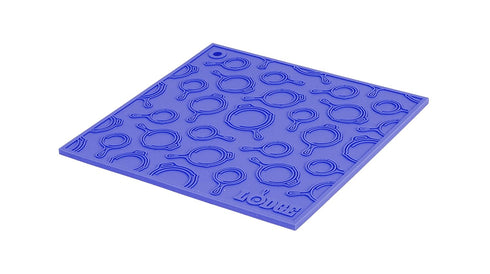 7 Inch Square Silicone Skillet Pattern Trivet - Blue...
