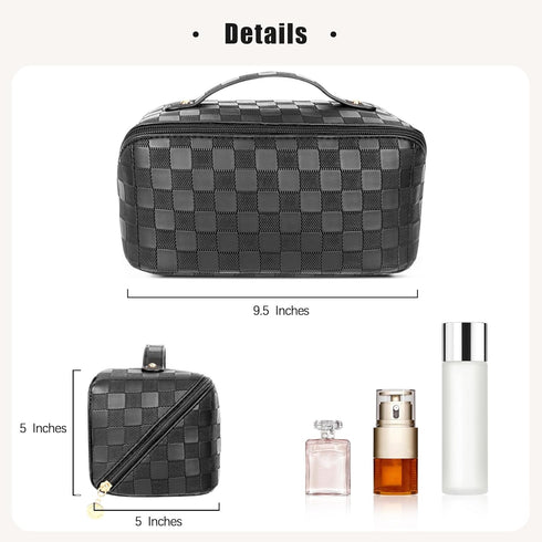 Makeup Bag, Large Capacity Travel Cosmetic Bag, Extra Large Makeup Bag,Portable Travel Makeup Bag Cosmetic Bag PU Makeup Organizer Bag Toiletry Ba...