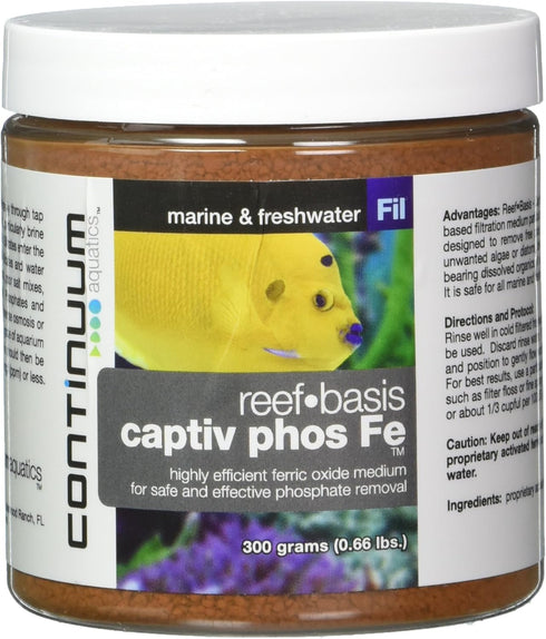 Continuum Aquatics Reef-Basis Captiv Phos Fe - Highly efficient ferric Oxide Filtration Media for Safe and Effective Phosphate Removal in Marine, ...