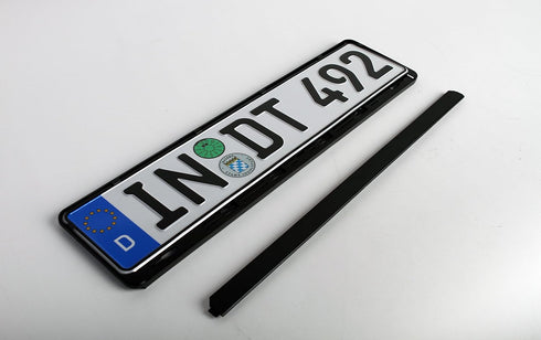 Standard Black Euro License Plate Holder - Universal Mounting Frame/Bracket...