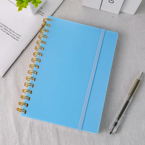 Bullet Dotted Spiral Notebook, A5 Blue Notebook Journal 5x5 Dotted Grid Graph Paper with Painting Stencil 300 Pages/150 Sheets for Office School W...