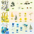 Nuanchu 223 Pcs Real Dried Pressed Flowers for Crafts Natural Dried Leaves and Butterfly Stickers Set Colorful Daisy Flowers and Adhesive Butterfl...