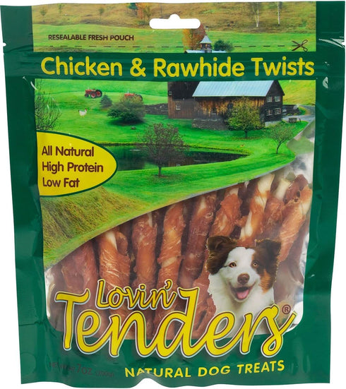 Lovin' Tenders Chicken & Rawhide Twists Natural Dog Treats 7 oz...
