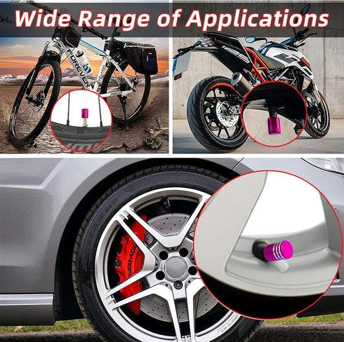 8 PCS Tire Valve Stem Cap Cover, Dustproof Valve Cover with Rubber Ring, Corrosion Resistant Leak-Proof Aluminum Alloy Wheel Valve Covers for Car,...