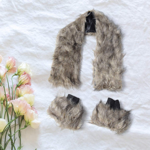 Shop LC Faux Fur Scarf for Women Neck Wrap with Boot Cuffs 100% Polyester Winter Accessories Birthday Gifts...