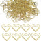 100 Pieces Gold Heart Paper Clips Cute Paper Clips Metal Journaling Paper Clamps Office Paperclips with Clear Plastic Box Paper Document Note Sort...
