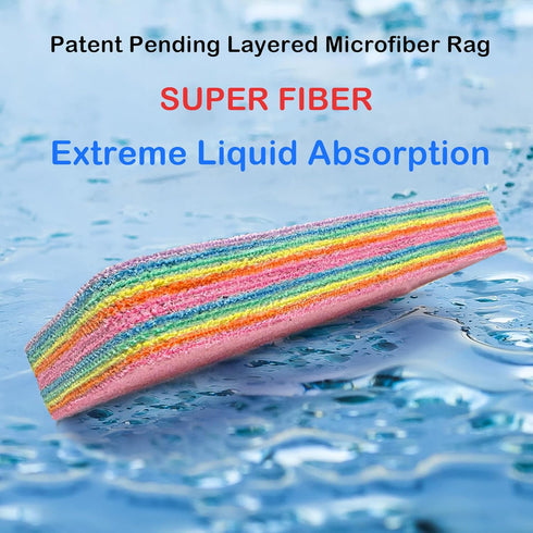 Natural Microfiber Super Fiber Rag, 12 Fiber Layer on 1 Rag, Perfect Cleaning, Extraordinary Liquid Absorption Ability, Home Daily Use, Kitchen, B...