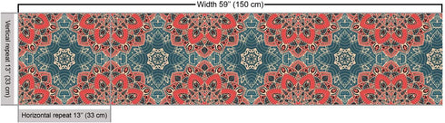 Ambesonne Mandala Fabric by The Yard, Culture Inspired Middle Eastern Motifs Checkered Pattern, Decorative Fabric for Upholstery and Home Accents,...