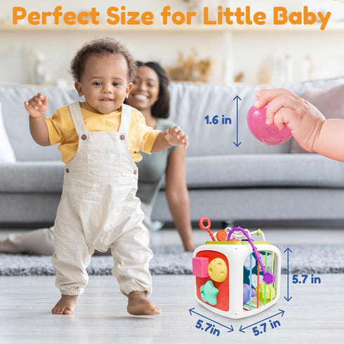 booko Activity Cube 7in1 – Montessori Toy for 1-2 Year Old Babies – Busy Cube Early Development Sensory Toy for Toddler Age – Birthday Gift for Bo...