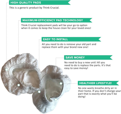 Crucial Vacuum Replacement Steam Mop Pads Part # 440001712 - Compatible with Dirt Devil Mops Models PD20020, PD20005 Hand Held Steamers - Head Pad...