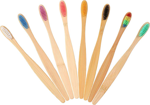10PCS Colorful Natural Bamboo Toothbrush Set Soft Bristle(Multi-Colors)...