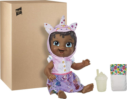 Baby Alive Tinycorns Doll, Unicorn, Accessories, Drinks, Wets, Black Hair Toy for Kids Ages 3 Years and Up...