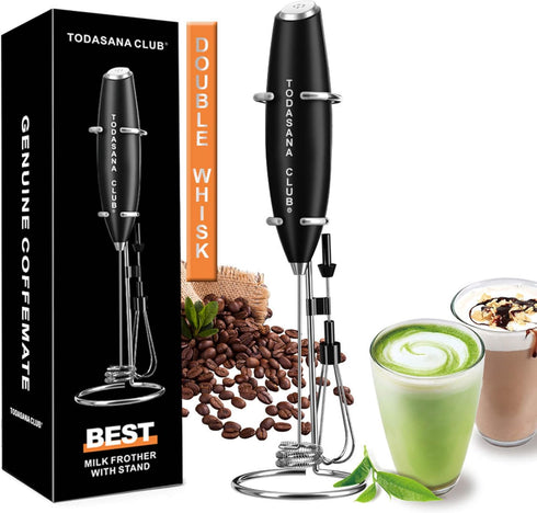 2024 Milk Frother Wand | Best Double Whisk Milk Frother Handheld | High Powered 19000rpm/min With Improved Motor Electric | Drink Mixer For Coffe,...